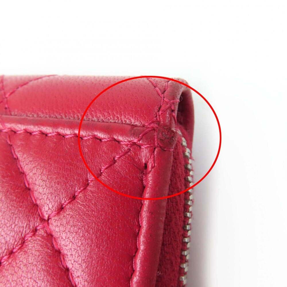 CHANEL Red Lambskin Leather Logo Wallet - Picture 11 of 11